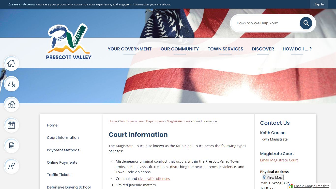 Court Information | Prescott Valley, AZ - Official Website